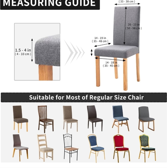 NEW Easy-Going 100% Waterproof Dining Room Chair Cover Set of 4, peacock blue - Picture 9 of 9